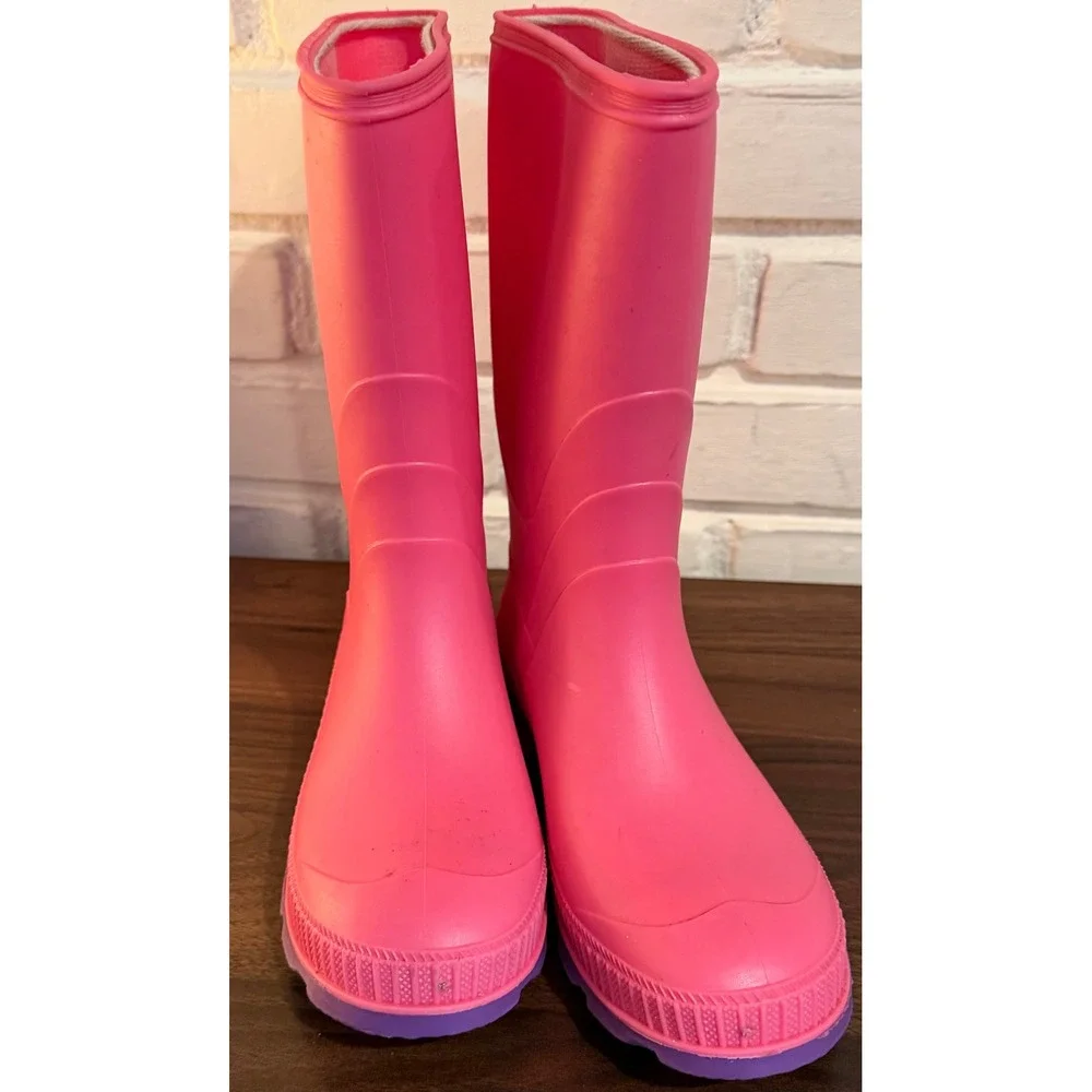 Kamik Stomp Kids Pink Purple Waterproof Rubber Rain Boot Size 3 Pull On Gorpcore
